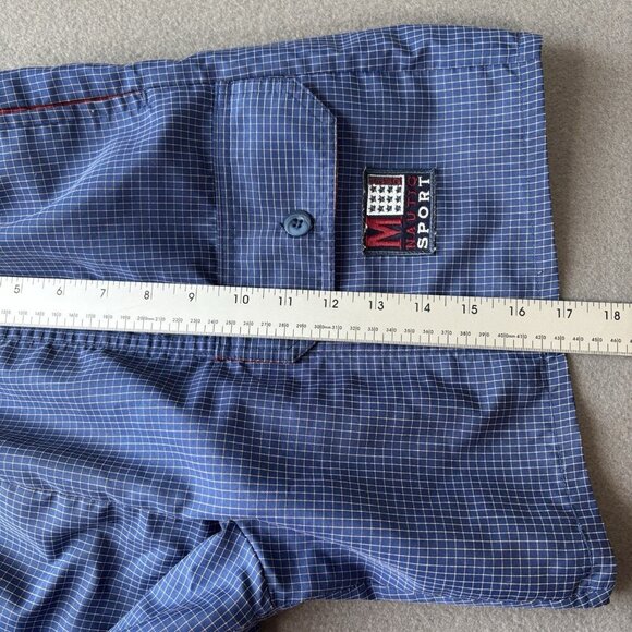 Vtg Majestic Sport Mens Shorts Swimsuit Beach Tanks Blue Lined 30 Drawstring 90s - Picture 8 of 13